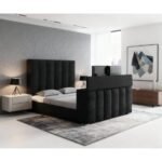 SERENITY ONYX QUEEN BED WITH SPEAKER, TV LIFT AND FIREPLACE