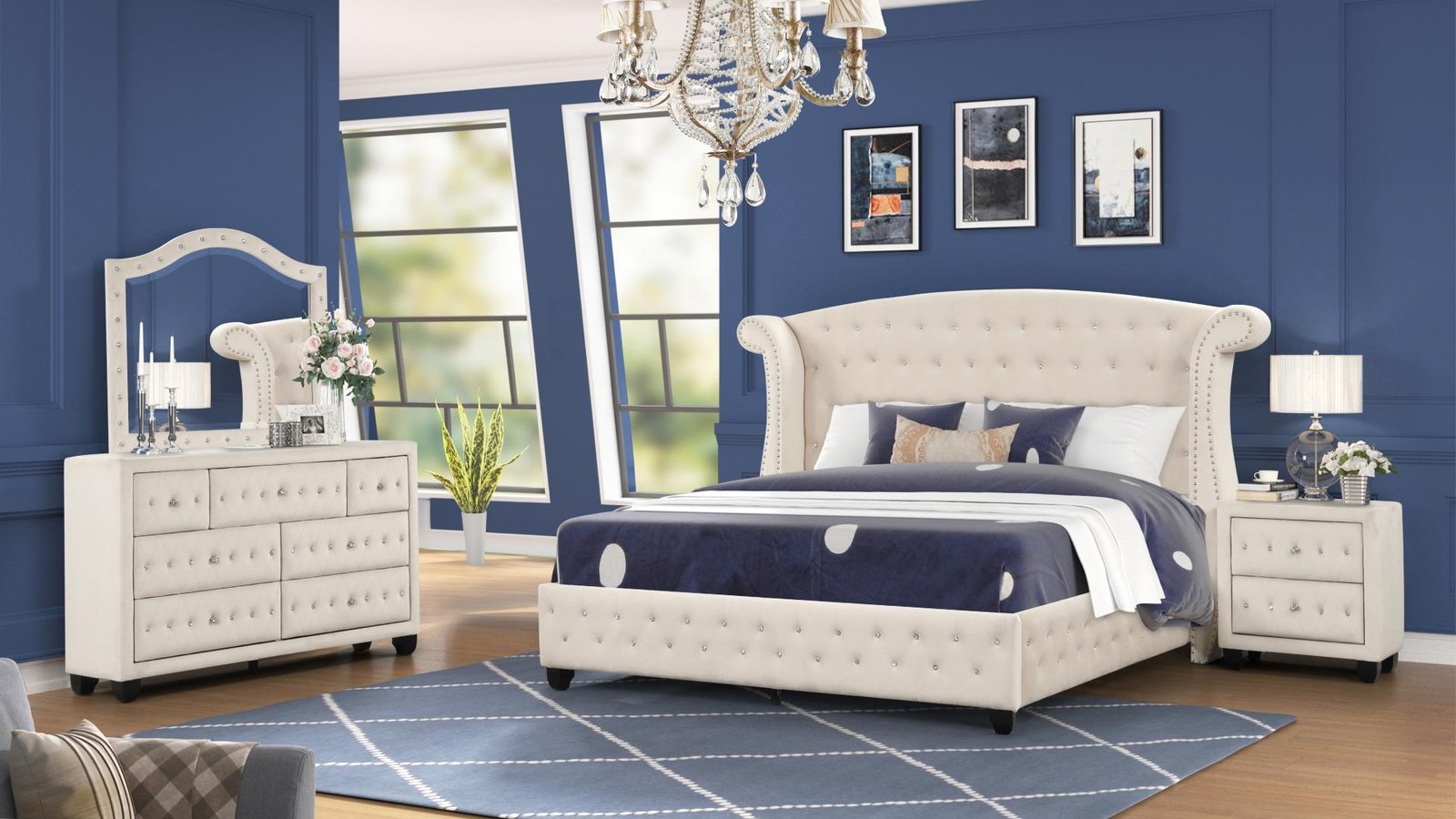 Sophia_Cream_Main_Image_Dresser_1500_975.jpg SOPHIA FULL 4 PC BEDROOM SET IN CREAM - Image 1