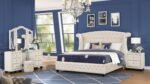 SOPHIA QUEEN 5 PC VANITY BEDROOM SET IN CREAM - Image 2