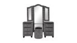 SOPHIA FULL 4 PC VANITY BEDROOM SET IN GRAY - Image 5
