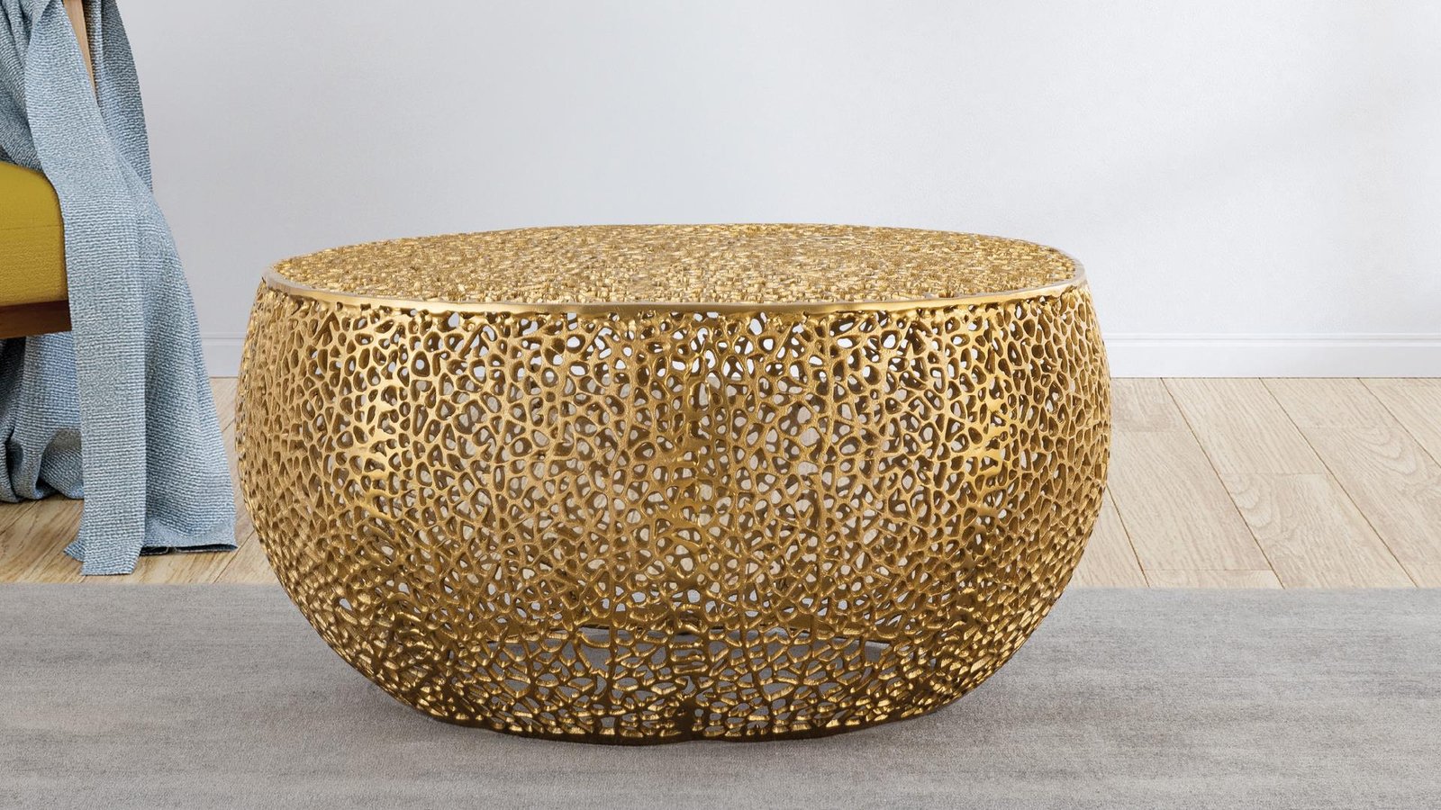 T3502_32_25__GOLD__1500_975.jpg T3502-32 ROUND COFFEE TABLE GOLD - Image 1