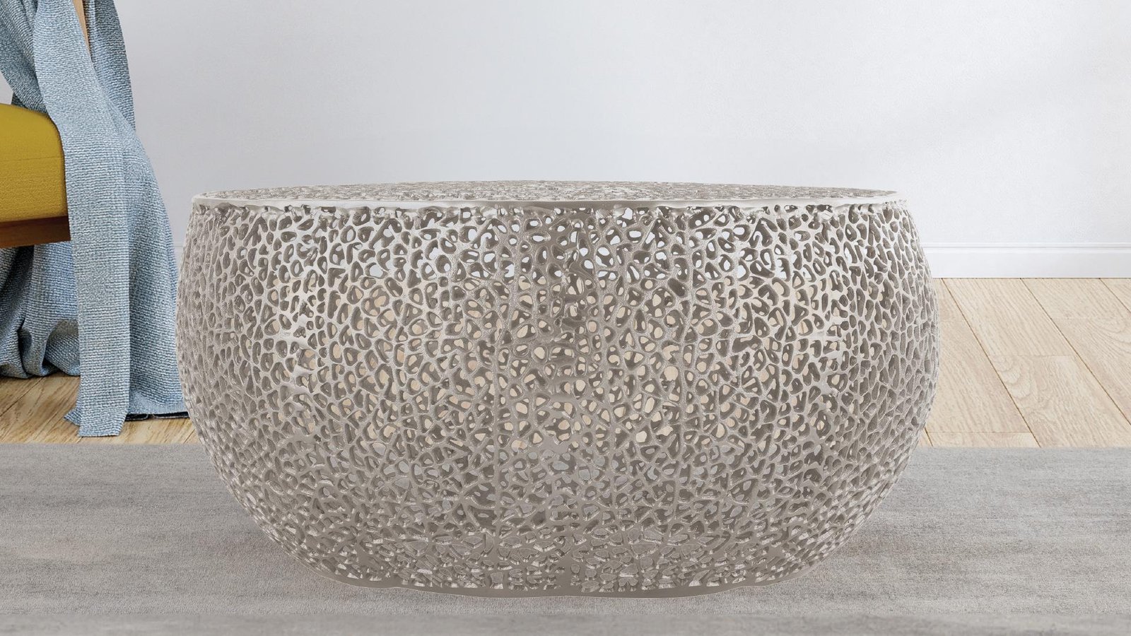 T3502_32_30__SILVER__1500_975.jpg T3502-32 ROUND COFFEE TABLE SILVER - Image 1
