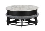 T42 BLACK COFFEE TABLE WITH 3 STOOLS - Image 3