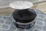 T42 BLACK COFFEE TABLE WITH 3 STOOLS - Image 2