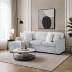U0204 LIGHT GREY/WHITE REVERSIBLE PULL OUT SOFA BED