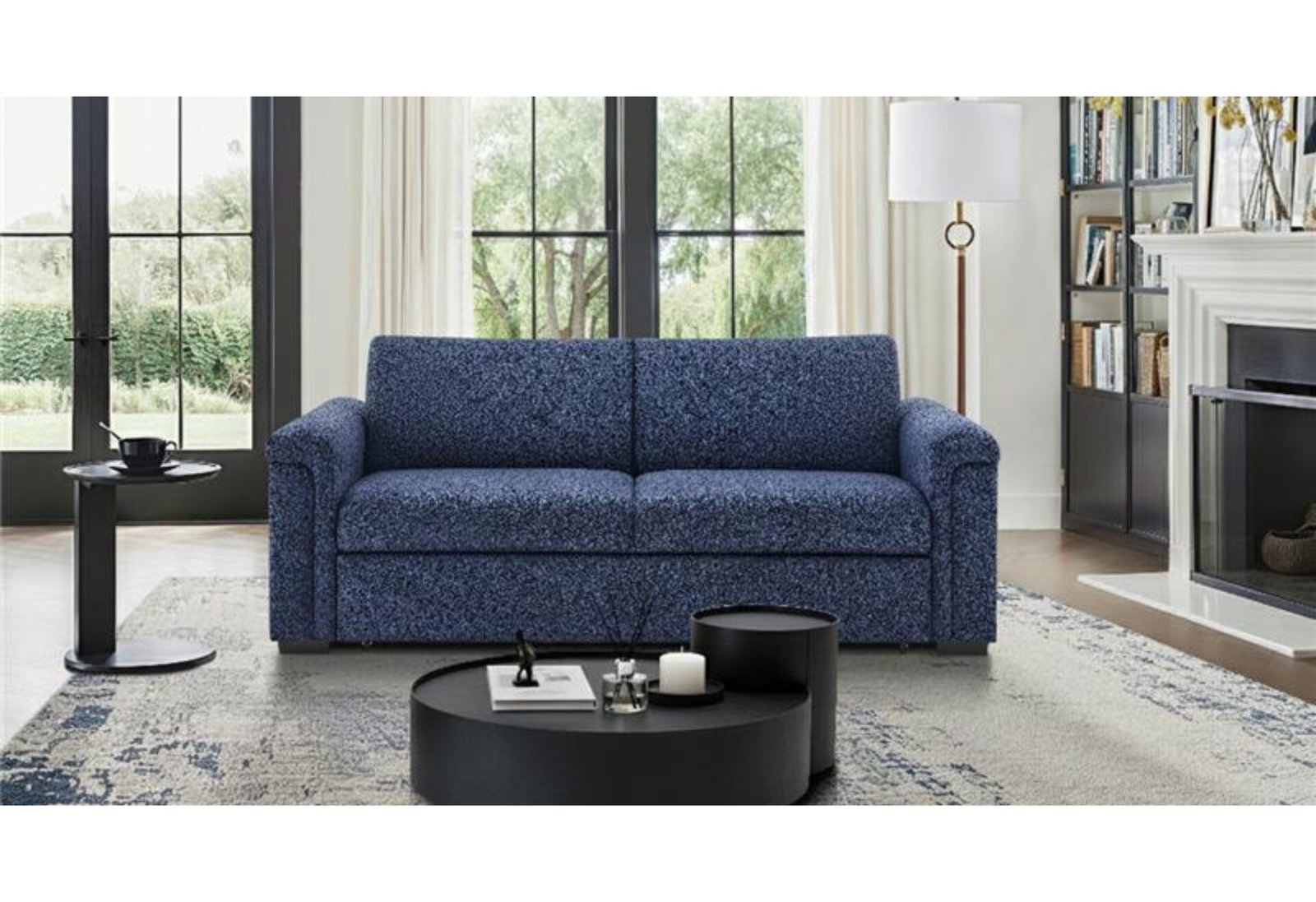 U0211-NAVY-RSC-TEMP-NO-PILLOW-1.jpg U0211 NAVY PULL OUT SOFA BED WITH LED ACRYLIC SHELVES AND SPEAKERS - Image 1