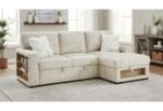 U0222 IVORY PULL OUT SOFA BED WITH SPEAKER AND 2 PILLOWS
