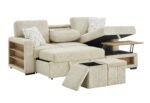 U0222 IVORY PULL OUT SOFA BED WITH SPEAKER AND 2 PILLOWS - Image 4