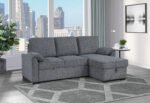 U0808 DARK GREY REVERSIBLE SOFA BED