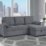 U0808 DARK GREY REVERSIBLE SOFA BED