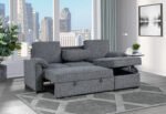 U0808 DARK GREY REVERSIBLE SOFA BED - Image 2