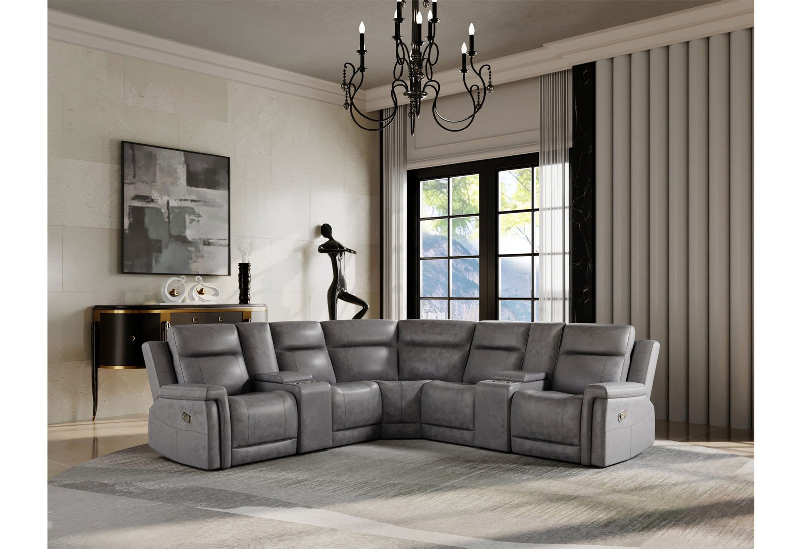 U1797-Sectional-New-Image-1.jpg U1797 GREIGE SECTIONAL - Image 1