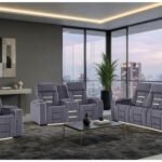 U1895 GREY P2 RECLINING SOFA/CONSOLE RECLINING LOVESEAT/RECLINER