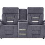 U1895 GREY P2 CONSOLE RECLINING LOVESEAT WITH IS AND LED