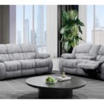 U250 GREY RECLINING SOFA/CONSOLE RECLINING LOVESEAT