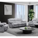 U250 GREY RECLINING SOFA/CONSOLE RECLINING LOVESEAT/GLIDER RECLINER
