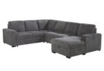 U2660 GREY SECTIONAL W/PULL OUT SOFA BED - Image 3