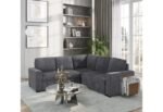 U2660 GREY SECTIONAL W/O CHAISE AND W/ PULLOUT SOFA BED - Image 2