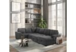 U2660 GREY SECTIONAL W/PULL OUT SOFA BED - Image 2