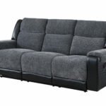U5914 GREY/BLACK RECLINING SOFA