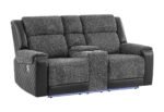 U5915 GREY/BLACK CONSOLE REC LOVESEAT W/IMMERSIVE SOUND & BLUE LED - Image 2