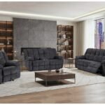 U6000 BLACK RECLINING SOFA/CONSOLE RECLINING LOVESEAT