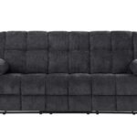 U6000 BLACK RECLINING SOFA