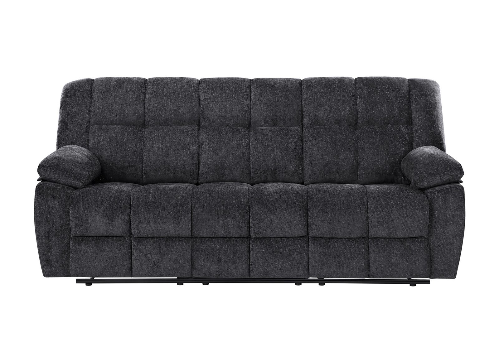 U6000-BLACK-RS-1.jpg U6000 BLACK RECLINING SOFA - Image 1