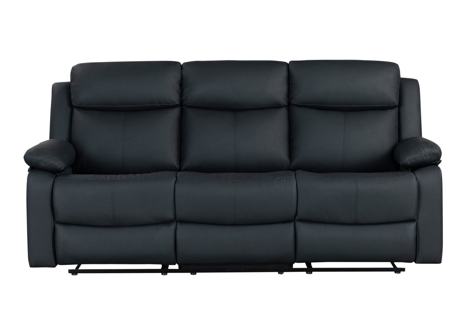 U6026-BLACK-PU-72A-RS-FRONT.jpg U6026 BLACK PU 72A RECLINING SOFA WITH LED - Image 1