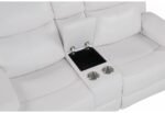 U6026 BLANCHE WHITE CONSOLE RECLINING LOVESEAT WITH LED AND SPEAKER - Image 4