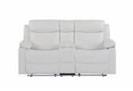 U6026 BLANCHE WHITE CONSOLE RECLINING LOVESEAT WITH LED AND SPEAKER