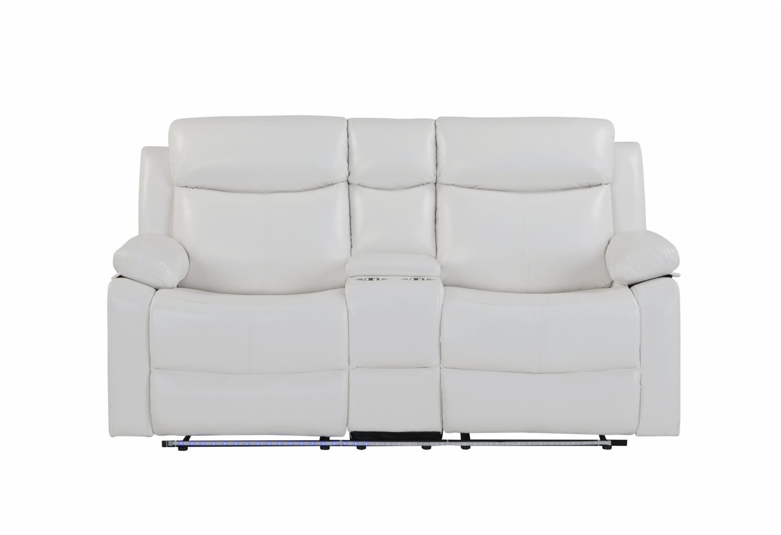 U6026-BLANCHE-WHITE-PCRLS-FRONT.jpg U6026 BLANCHE WHITE CONSOLE RECLINING LOVESEAT WITH LED AND SPEAKER - Image 1