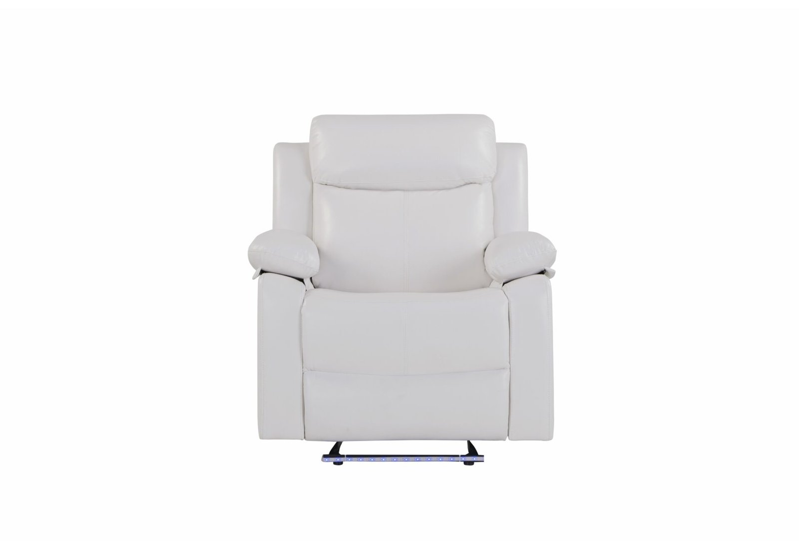 U6026-BLANCHE-WHITE-PR-FRONT.jpg U6026 BLANCHE WHITE GLIDER RECLINER WITH LED - Image 1