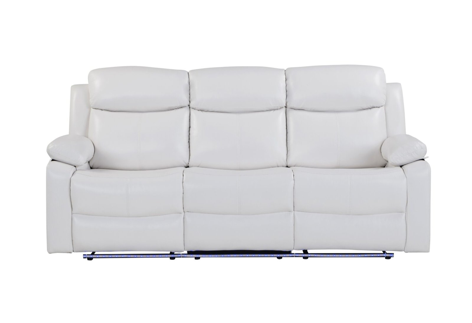 U6026-BLANCHE-WHITE-PRS-FRONT.jpg U6026 BLANCHE WHITE RECLINING SOFA WITH LED - Image 1
