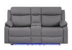 U6026 GREY PU 46A REC SOFA/CONSOLE REC LOVESEAT WITH SPEAKER - Image 3