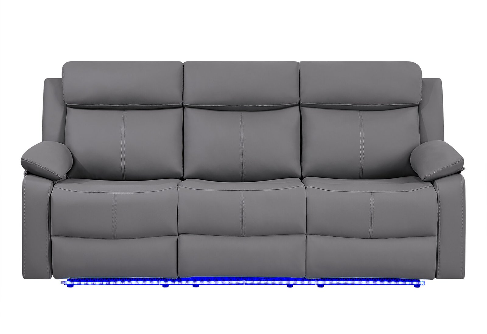 U6026-GREY-PU-46A-GR-W-LED-1.jpg U6026 GREY PU 46A RECLINING SOFA WITH LED - Image 1