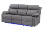 U6026 GREY PU 46A RECLINING SOFA WITH LED - Image 2