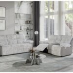 U6028 GREY RECLINING SOFA/CONSOLE RECLINING LOVESEAT
