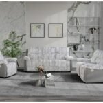 U6028 GREY RECLINING SOFA/CONSOLE RECLINING LOVESEAT/GLIDER RECLINER