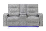 U6611 GREY 15 POWER CONSOLE RECLINING LOVESEAT WITH LED
