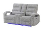 U6611 GREY 15 POWER CONSOLE RECLINING LOVESEAT WITH LED - Image 2