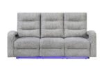 U6611 GREY 15 POWER RECLINING SOFA WITH LED