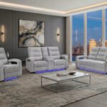 U6611 GREY 15 PWR REC SOFA/PWR CONSOLE REC LOVESEAT/POWER RECLINER