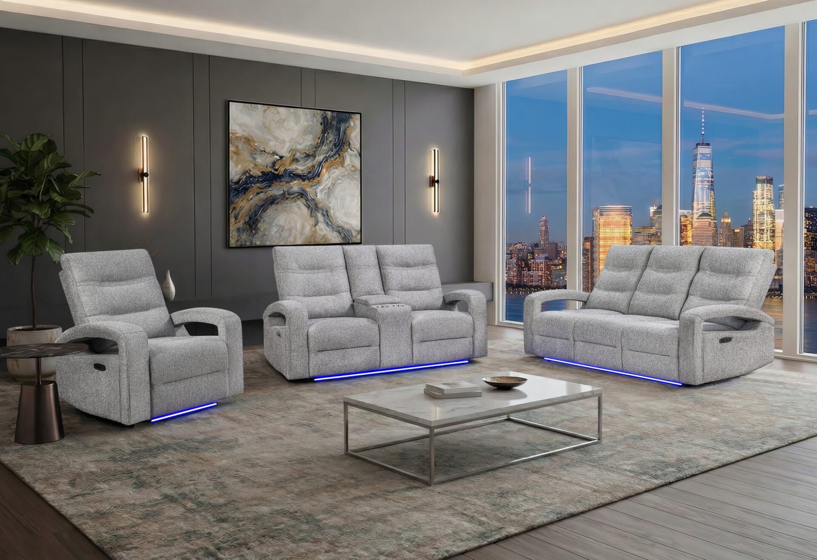 U6611-GREY-15-PRS-PCRLS-PR-RSC-1-2.jpg U6611 GREY 15 POWER RECLINING SOFA/POWER CONSOLE RECLINING LOVESEAT - Image 1