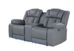 U7069 GREY 10 PWR CON REC LOVESEAT WITH LED AND IMMERSIVE SOUND - Image 2