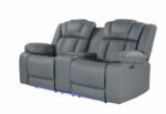 U7068 GREY 10 POWER CONSOLE RECLINING LOVESEAT WITH LED - Image 2