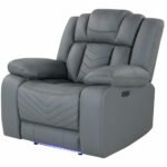 U7068 GREY 10 POWER RECLINER WITH LED