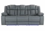 U7068 GREY 10 POWER RECLINING SOFA WITH DDT, WC AND LED