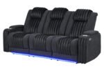 U8000 BLACK PWR REC SOFA W/PHR, DDT, READING LIGHT & LED LIGHT - Image 2