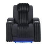 U8000 BLACK POWER RECLINER W/ POWER HEADREST & LED LIGHT